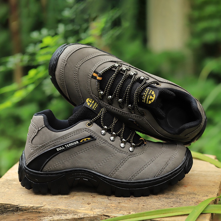 Bota Coturno Adventure Caterpillar Trail Café Em Couro