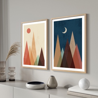 Quadros para sala quarto Moldura e vidro Imagem Escandinavo Nordico