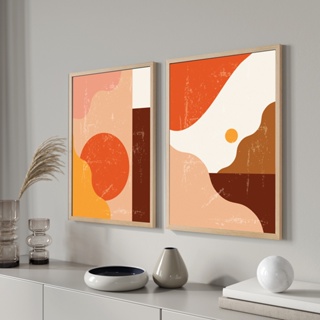 Quadros decorativos Moldura e vidro Abstrato Geometrico verao