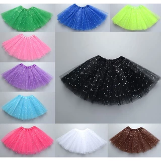 Saia de Tule Lisa/Brilho/Estrela/Glitter/Bolinha Carnaval Criança Festa Junina Fantasia Halloween