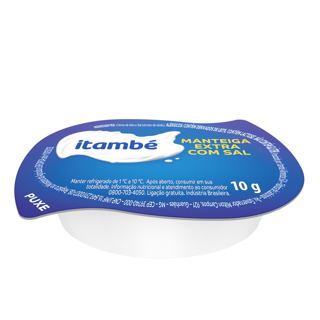 Manteiga Itambé 10g Extra com Sal em sachê Blister Mini pote CAIXA COM 25 UN