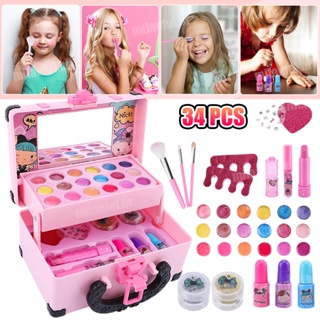 crianças maquiagem kit para menina lavável maquiagem meninas brinquedo com  caso cosmético fingir jogar maquiagem para crianças