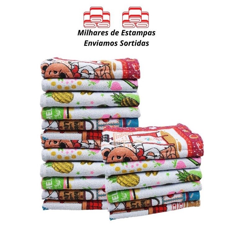 Kit 10 Panos de Copa/Prato Atoalhado Simples Melhor Custo Beneficio
