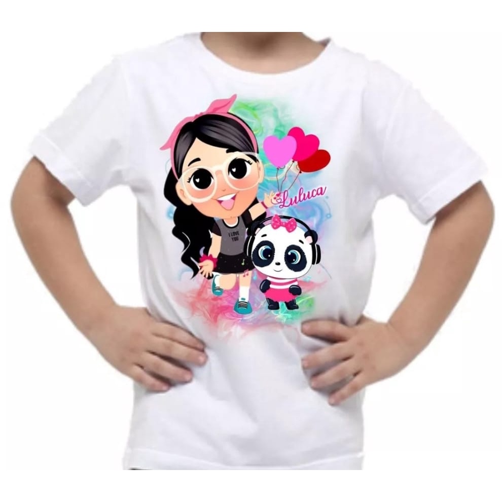 Camisas Camiseta Luluca E Panda r Adulto E Infantil