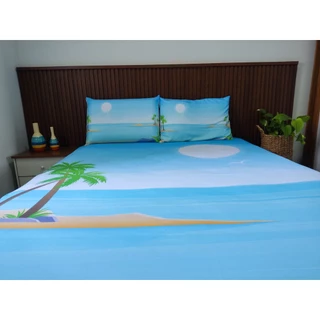 Roupa De Cama Jogo De Lençol Com Fronha Estampa Praia Solteiro Casal Queen King Hotel Pousada