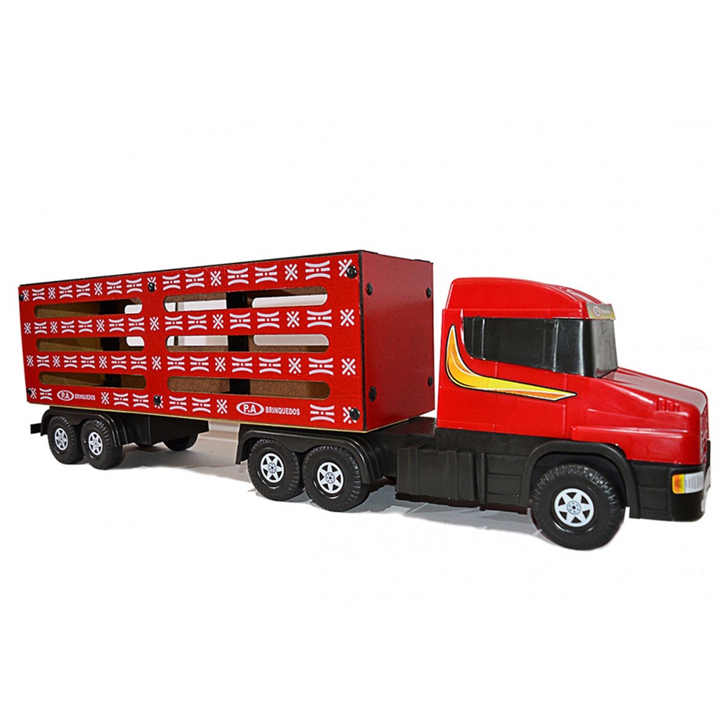 Carreta Caminhão Scania Boiadeiro Carroceria Madeira Brinquedo Grande ...