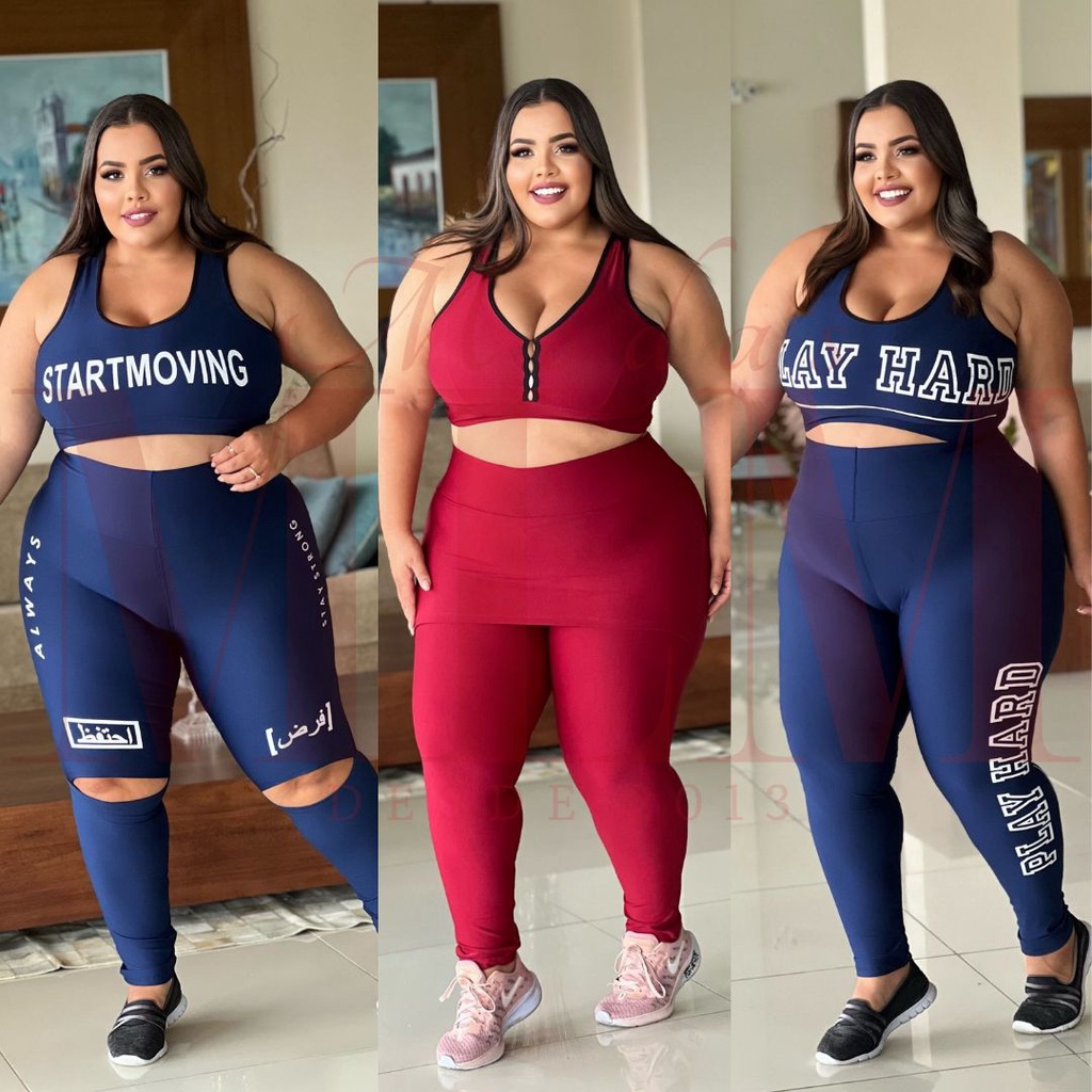 1 Conjunto Fitness Legging Tapa Bumbum e Top Roupas Para Academia