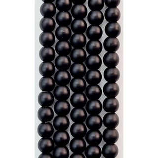 Contas de Pedra Natural Onix Fosco 4 mm / Fio