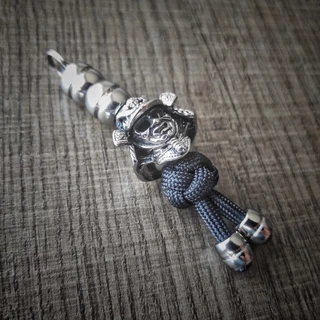 Chaveiro Paracord SAMURAI Customizado Personalizado Bead Níquel