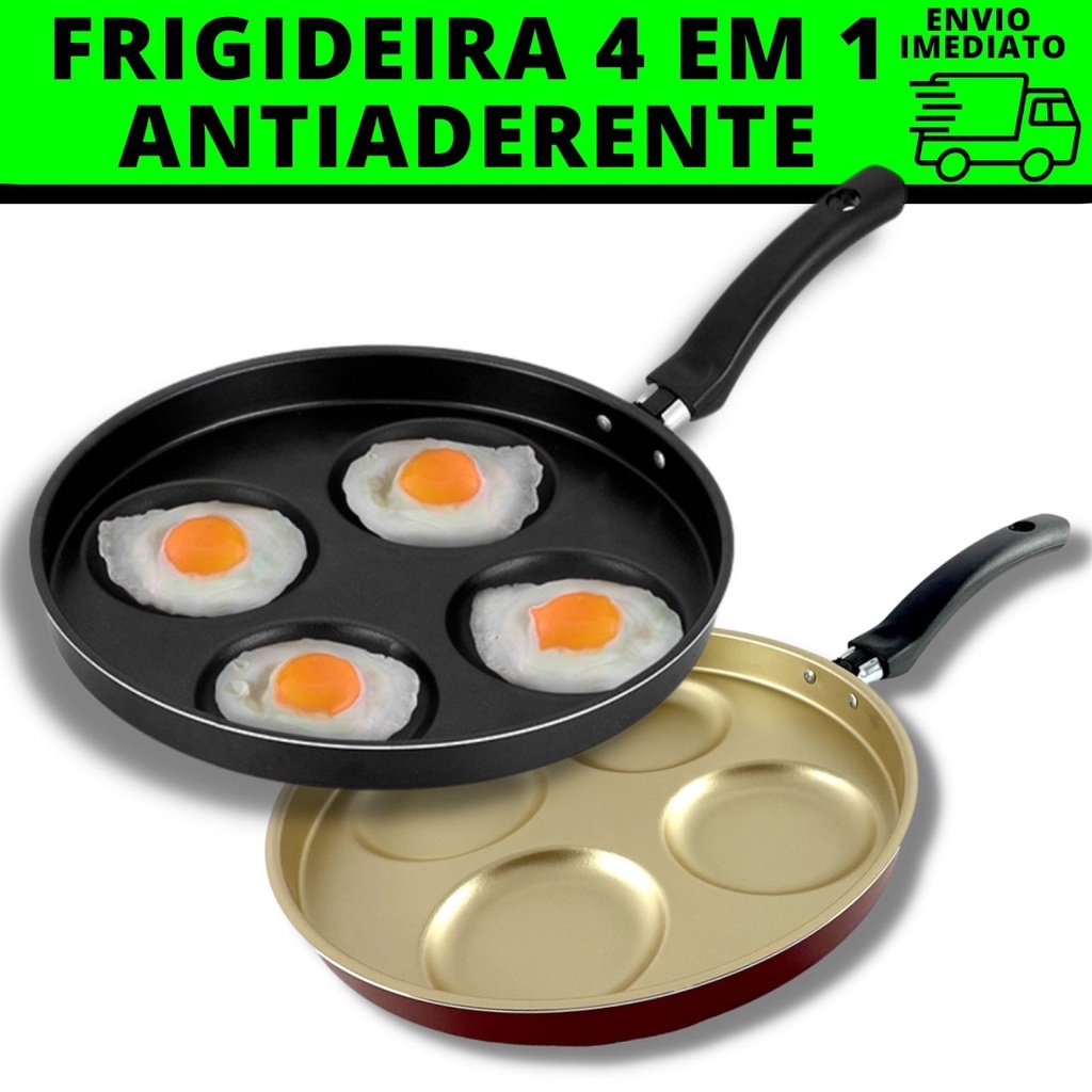 Frigideira De Ovo 4 Em 1 Multiuso Com Divisórias Antiaderente Ovos ...