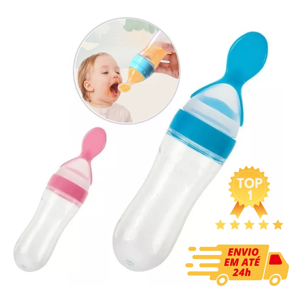 Mamadeira Colher Dosadora Bebê para Papinha Leite Várias Cores | Shopee ...