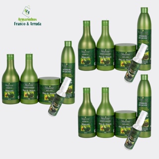 3 Kit Cabelos Cacheados Em Transição Óleo De Abacate Maycrene Completo 5 Passos - 15 Produtos (Shampoo, Condicionador, Máscara, Ativador de Cachos e Reparador de Pontas)