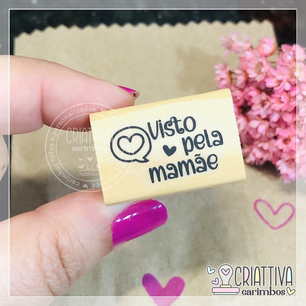 Carimbo Visto Pela Mamãe Carimbo Para Agenda Escolar