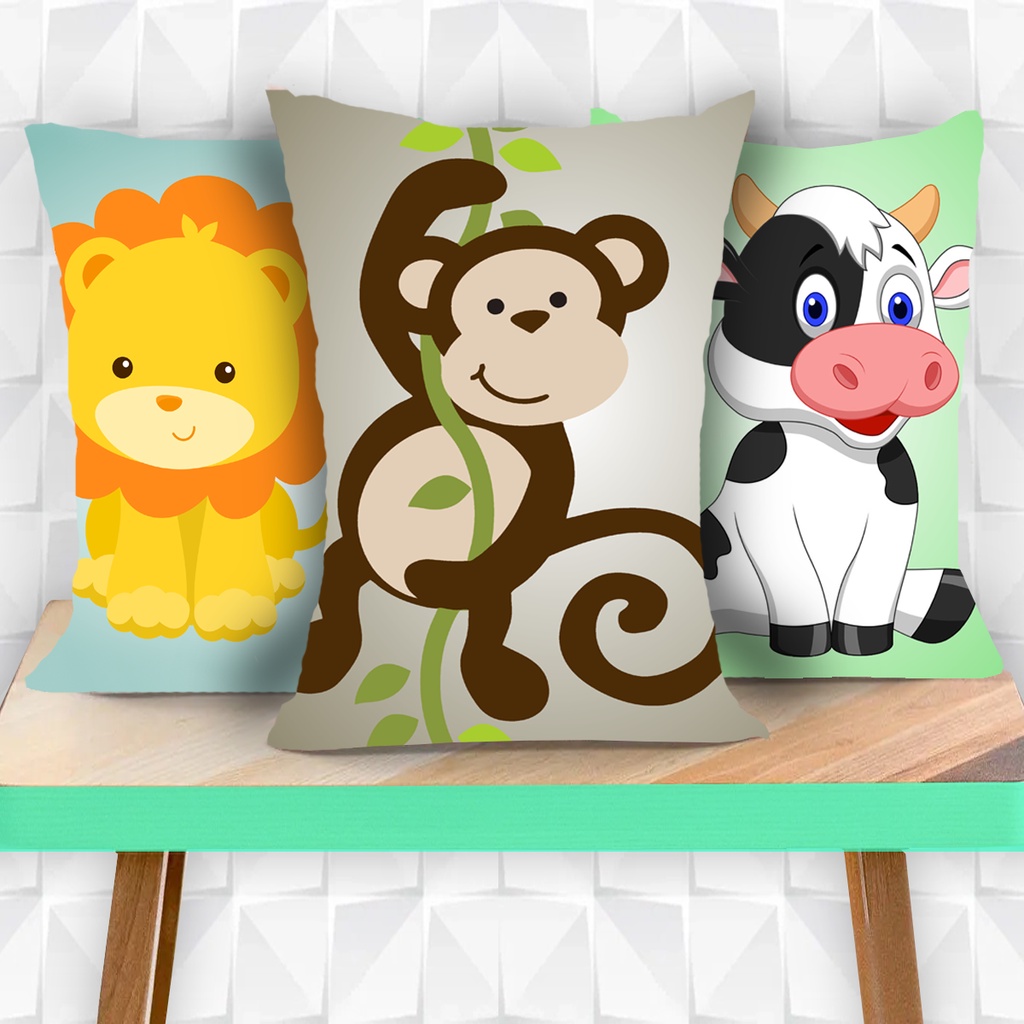 Almofada decorativa enfeite berço bebê - quarto infantil menino e menina -  bichinhos fazendinha -dinossauro - animalzinhos divertidos - safari
