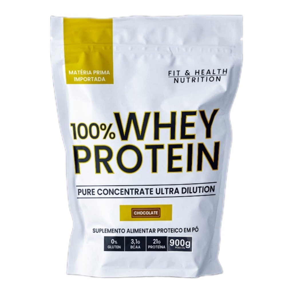 Suplemento Alimentar Whey Protein 100% Proteína Fit Health – 900g