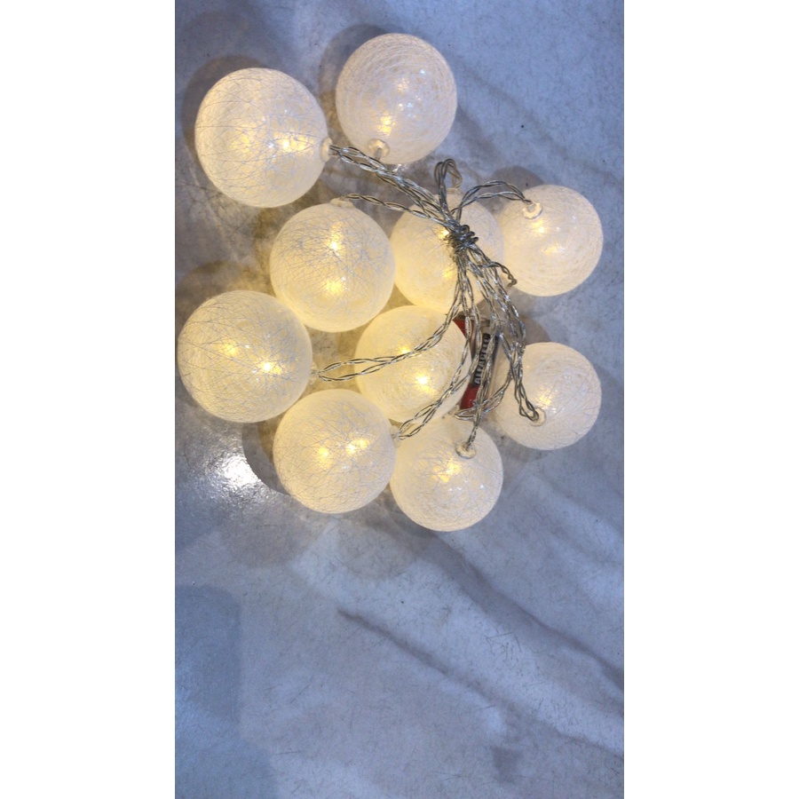 Cordão Varal Fio De Luz 10 Bolinhas 5cm Led pilha