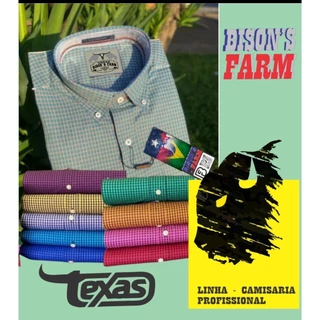 Kit 3 camisas country Manga Longa Xadrez 100% algodão linha Premium BISON'S FARM