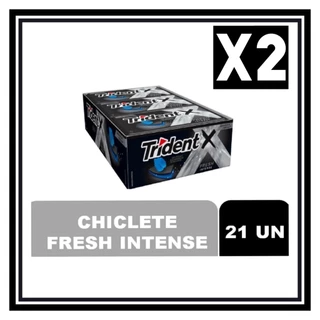 Kit com 02 caixas Chiclete Adams Trident Preto Intense C/21 Unidades Cada