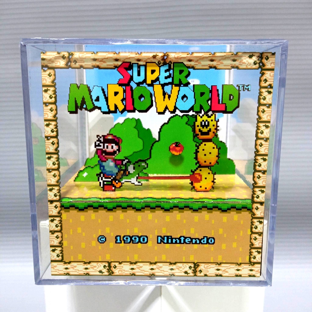 Cubo Diorama Super Mario World Tela de Título