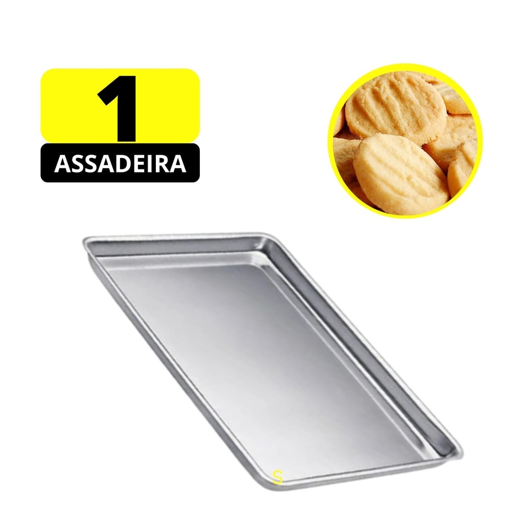Forma Assadeira Retangular Baixa De Bolacha Rocambole Biscoito N°1