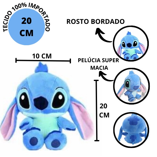 Stitch Com Xepa Scrump Bicho de Pelucia Lilo Disney Mundo da pelúcia  Pelúcias Game Land Brinquedos e Colecionáveis