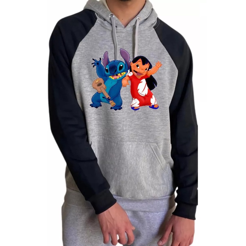 Blusa Moletom Lilo Stitch Coração Fofo Desenho Feminino Masculino Lindo Shopee Brasil 8741