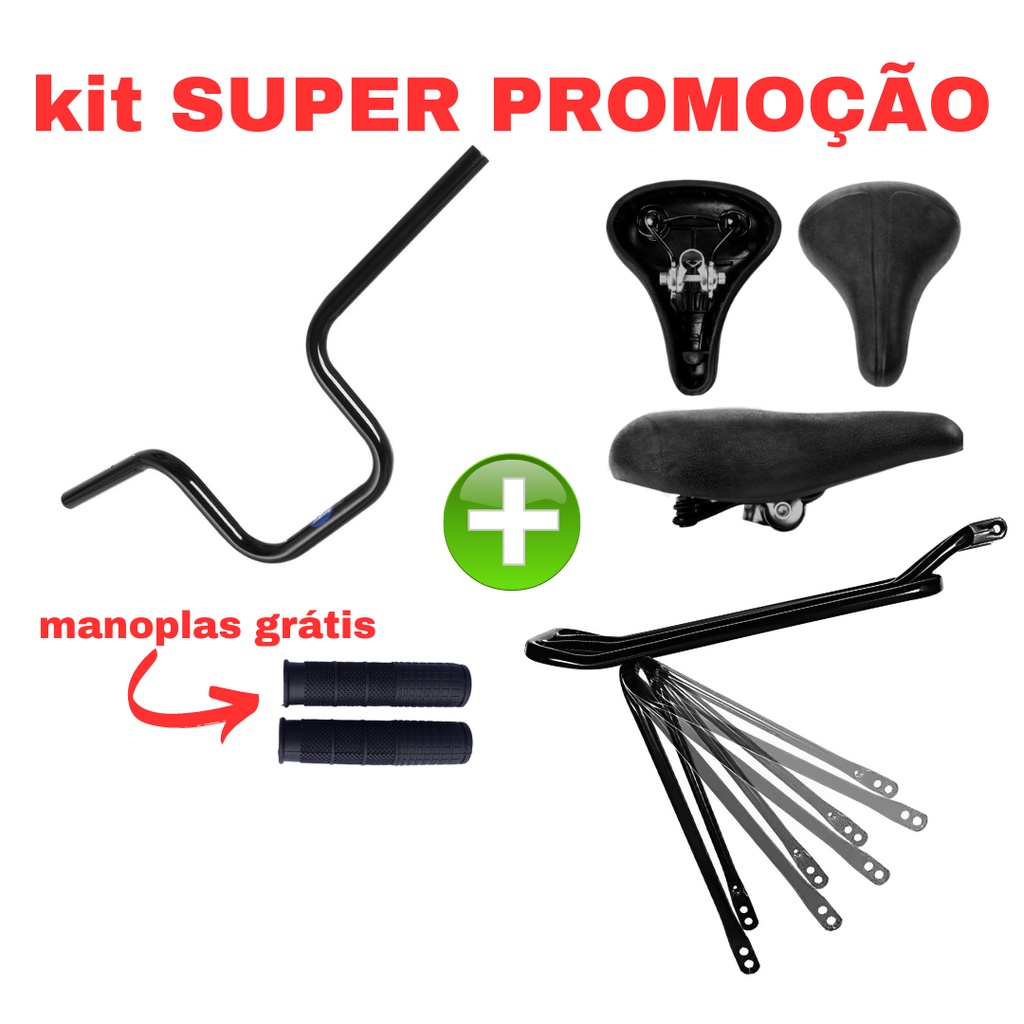 Kit Garupa Reta + Placa Mercosul Grau + Cartela Adesivos