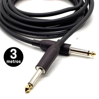 Cabo P10 X P10 3 Metros Guitarra Violão Baixo Profissional