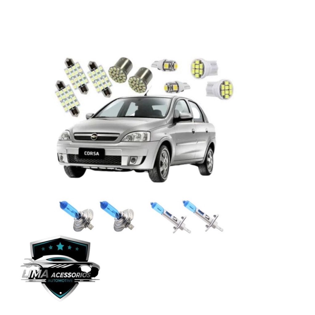 Kit Lâmpada super branca Chevrolet Corsa Frente Montana
