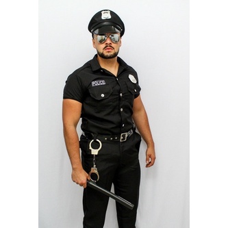 Fantasia Policial Masculina Adulto + Acessórios - Cosplay Polícia