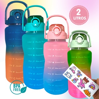 Garrafa Squeeze De Água TicToc Academia 2 Litros Tie Dye Motivaciona