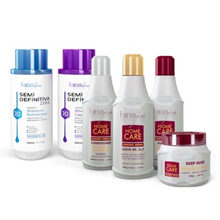 Kit Escova Semi Definitiva Zero 2x300ml com Kit Pós Progressiva Forever Liss