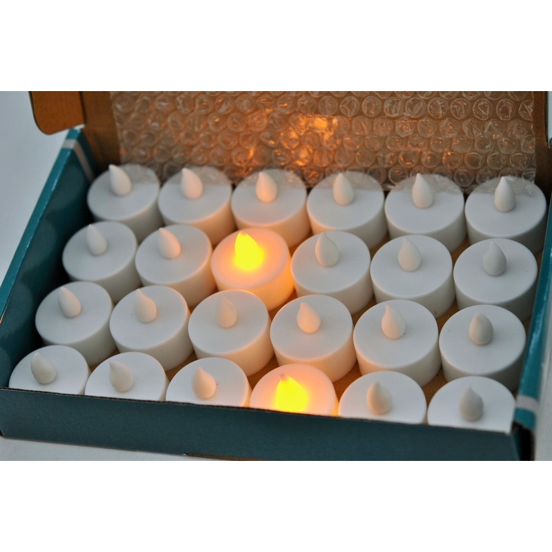 Kit 24 Velas Eletrônicas Led Amarela + 72 Baterias