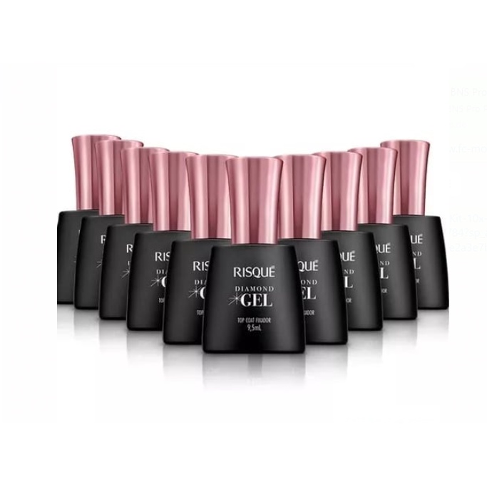 Kit 10 unidades Risqué Top Coat Fixador Diamond Gel Cremoso 9,5ml ...