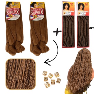 Kit 2 Cabelo Jumbo Super X + Nina Softex E Agulha Tranças Box Braids Cachos  Gypsy Crochet Braids - Escorrega o Preço