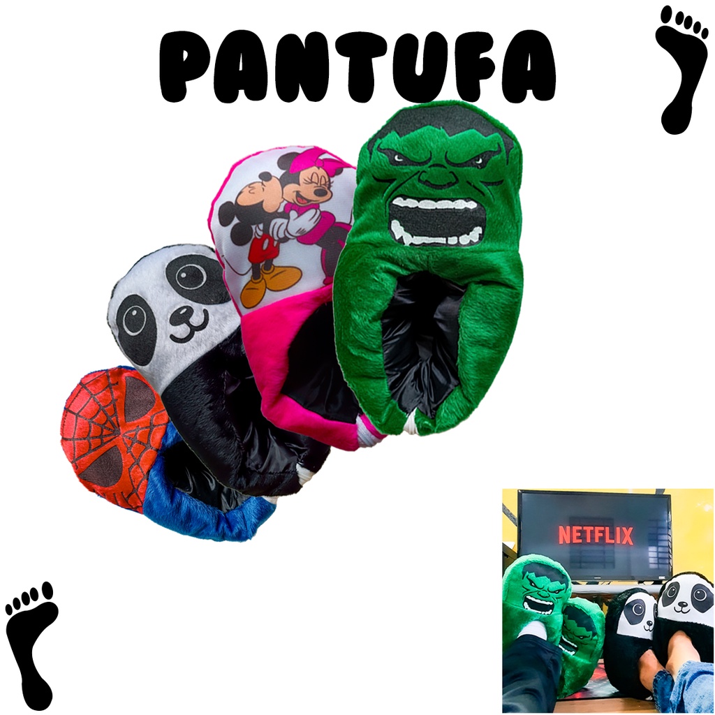 Pantufa Pelúcia Adulto e infantil vários personagens