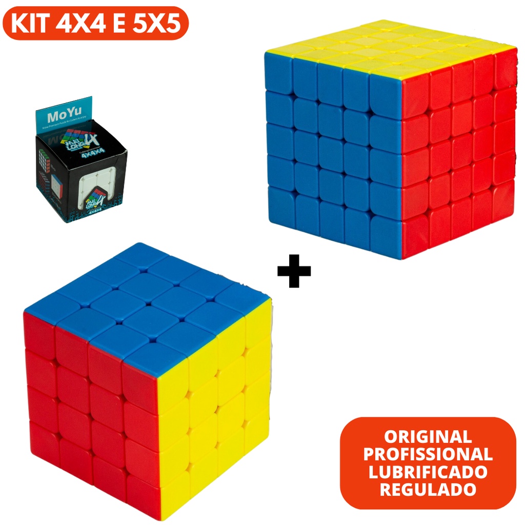 Kit Cubo Mágico Quebra Cabeça Profissional Moyu 4x4 E 5x5