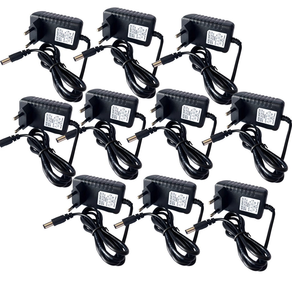 kit 10 pcs DC 12v2a, adaptador de energia, transformador de faixa de luz para led,5050，3528, plugue dc 12 volts 2a