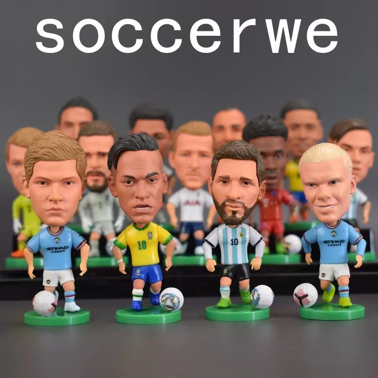 Soccerwe 7cm Altura Jogador De Futebol Star mini Boneca De Palha Manchester United Cristiano Ronaldo Real MadridBenzema Modric Sa.lah Kane Haaland Bonecas De Palha188
