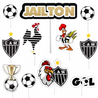 Topo Bolo Atlético Mineiro Galo Mod 03 p/ bolo 20cm (Ref. 0210)