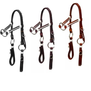 Combo Cabeçada Para Cavalo Com Argola Premium Couro Oleado