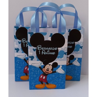 15 sacolinha surpresa personalizada Tema Mickey azul