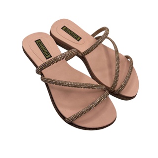 Sandália Papete Feminina Birken Chinelo Rasteirinha Brilho Strass Confortável Lançamento
