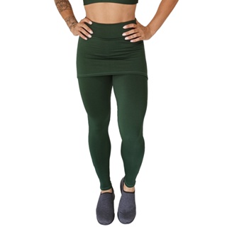 Calça Legging Academia Com Saia Sobreposta Tapa Bumbum Feminina