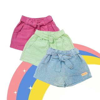 Kit 3 Shorts Infantis Menina 100% Algodão Roupa Infantil Menina