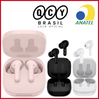 Fone QCY T13 com 4 Microfones ENC e Bluetooth 5.1 - Preto, Branco e Rosa