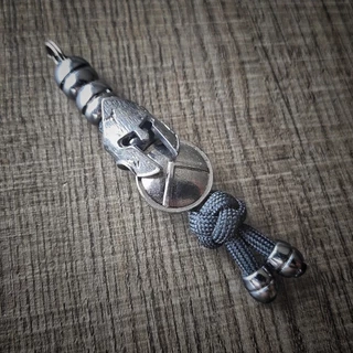 Chaveiro Paracord ESPARTANO COM ESCUDO Customizado Personalizado GRAFITE