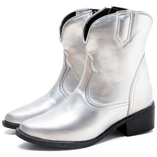 Bota Country Dubuy Feminina Western Prata Metalizado 1701FG