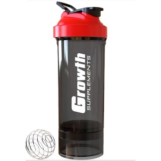 Coqueteleira Tritan Premium - (3 Compartimentos) - (Fumê e Vermelho) - (700ml) - Growth Supplements (Acompanha Mix Ball)