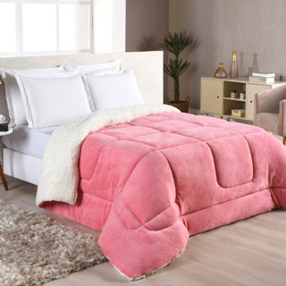 Coberdrom Casal Queen Edredom Pele De Carneiro Varias Cores Super Promoção